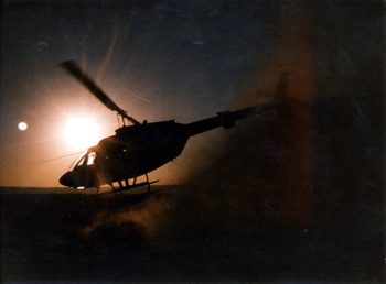 Jet Ranger on assignment in the deserts of Morocco